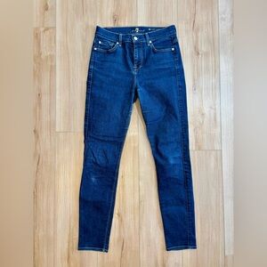 7 For All Mankind Dark Blue Skinny Jeans